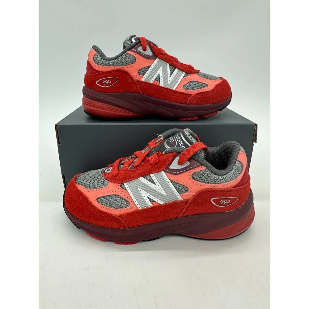 New Balance 990 v6 Infant Size 9 Red Suede Athletic Shoes IC990RT6